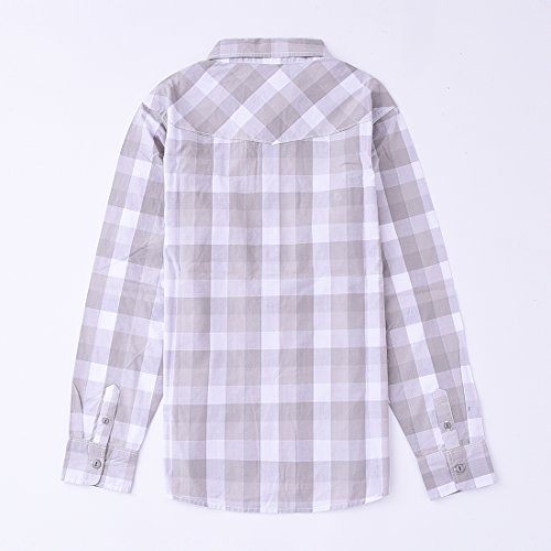 Momoland big boy long sleeve grey plaid shirt front