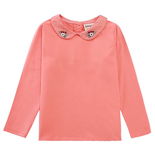 girl long sleeve pink knitted blouse front