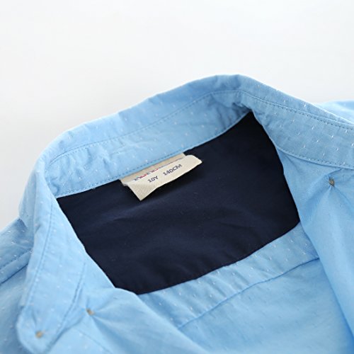 Boy Long Sleeve Blue Chambray Dobby Shirt