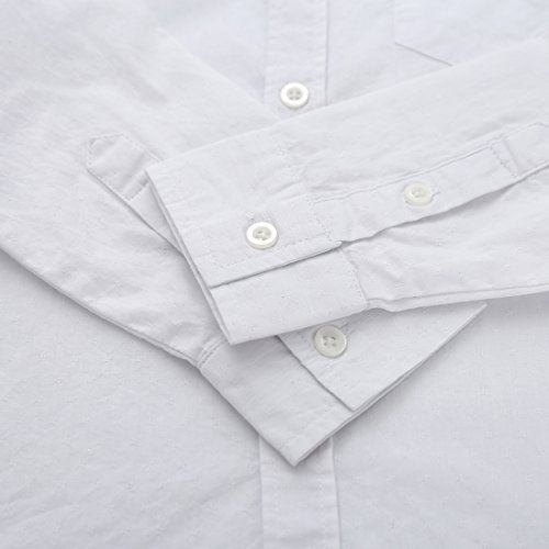 Boy Long Sleeve White Dobby Shirt