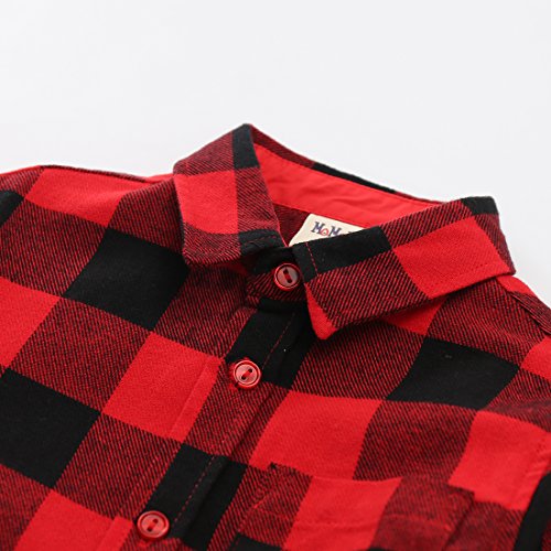 Boy Red Plaid Flannel Long Sleeve Shirt