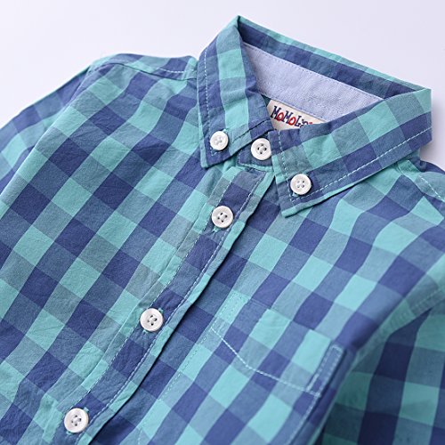 Boy Green/blue Long Sleeve Plaid Shirts
