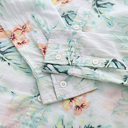 Big Boy Long Sleeve Light Poplin Green Floral Print Shirt