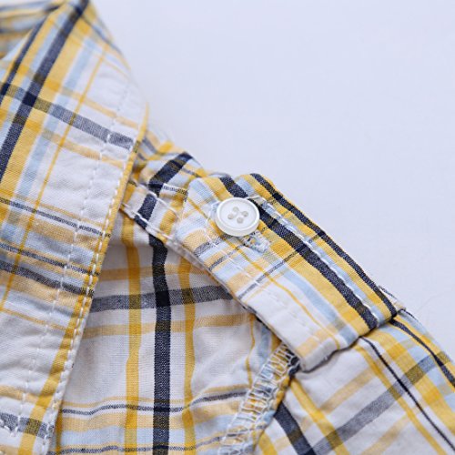 Baby Short Sleeve Yellow/White Plaid Shirt