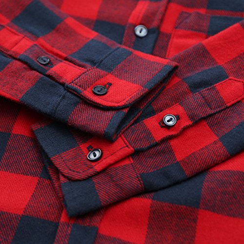 Toddler Boy Long Sleeve Red Plaid Flannel Shirt