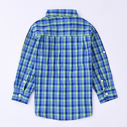 Boy Green/Blue Long Sleeve Plaid Shirts