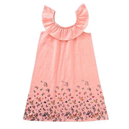 girl knitted sleeveless pink ruffle dress front