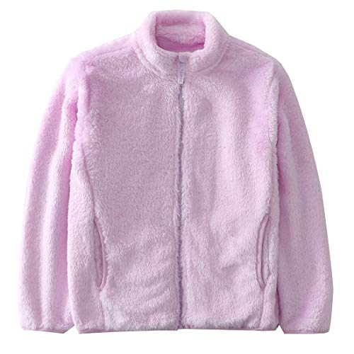 girl coral fleece lavender lightweight jacket front
