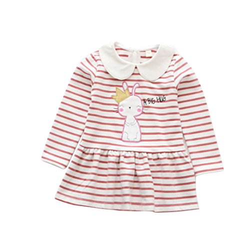 girl long sleeve knitted red stripes dress front