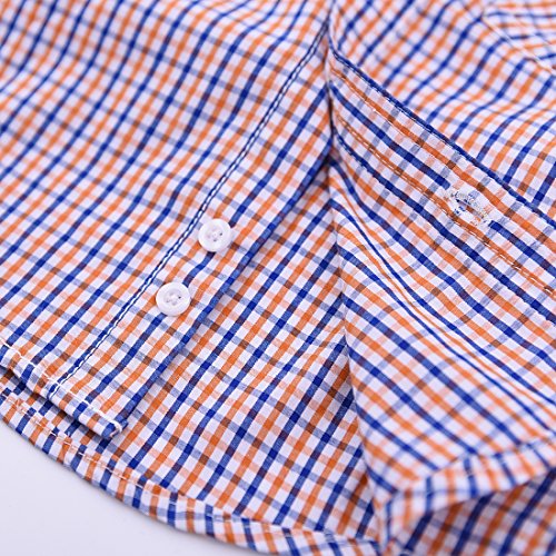 Baby Short Sleeve Blue/Orange Plaid Shirt