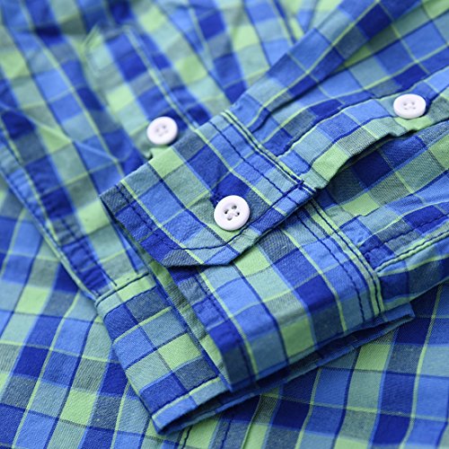 Boy Green/Blue Long Sleeve Plaid Shirts
