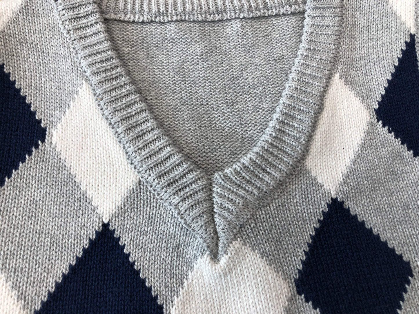 Kids Red/Grey Argyle School Uniform Sweater Vest