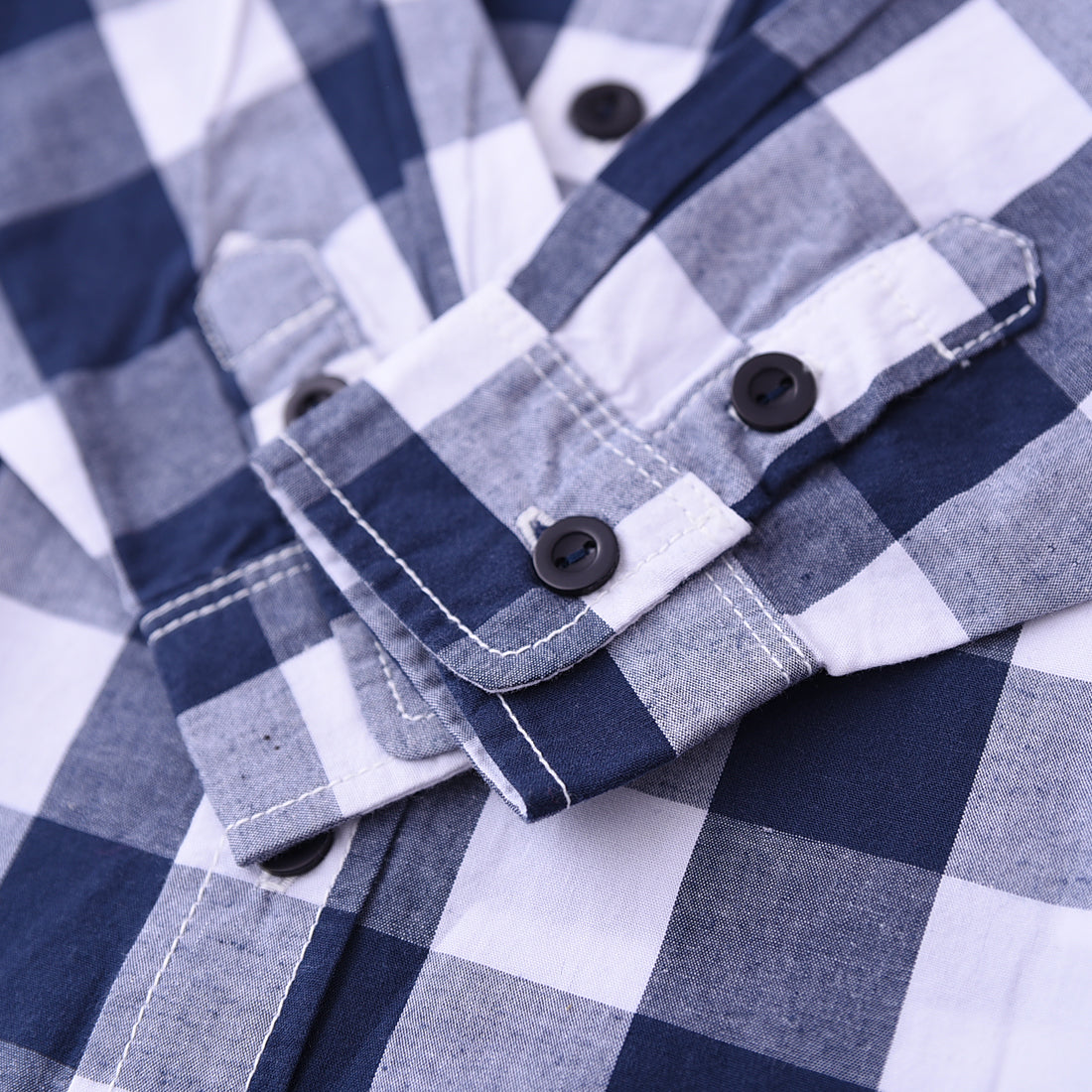 Baby Long Sleeve Navy/White Plaid Shirt