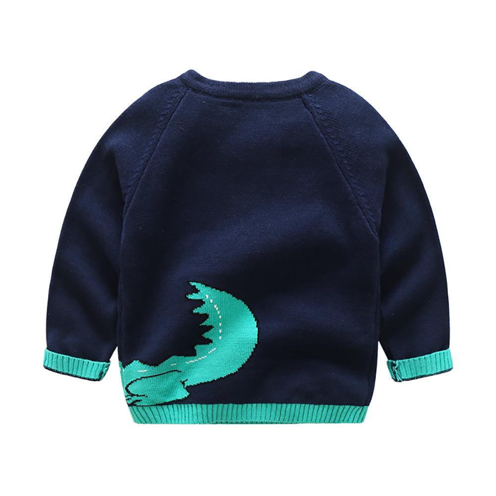 toddler boy long sleeve navy sweater back