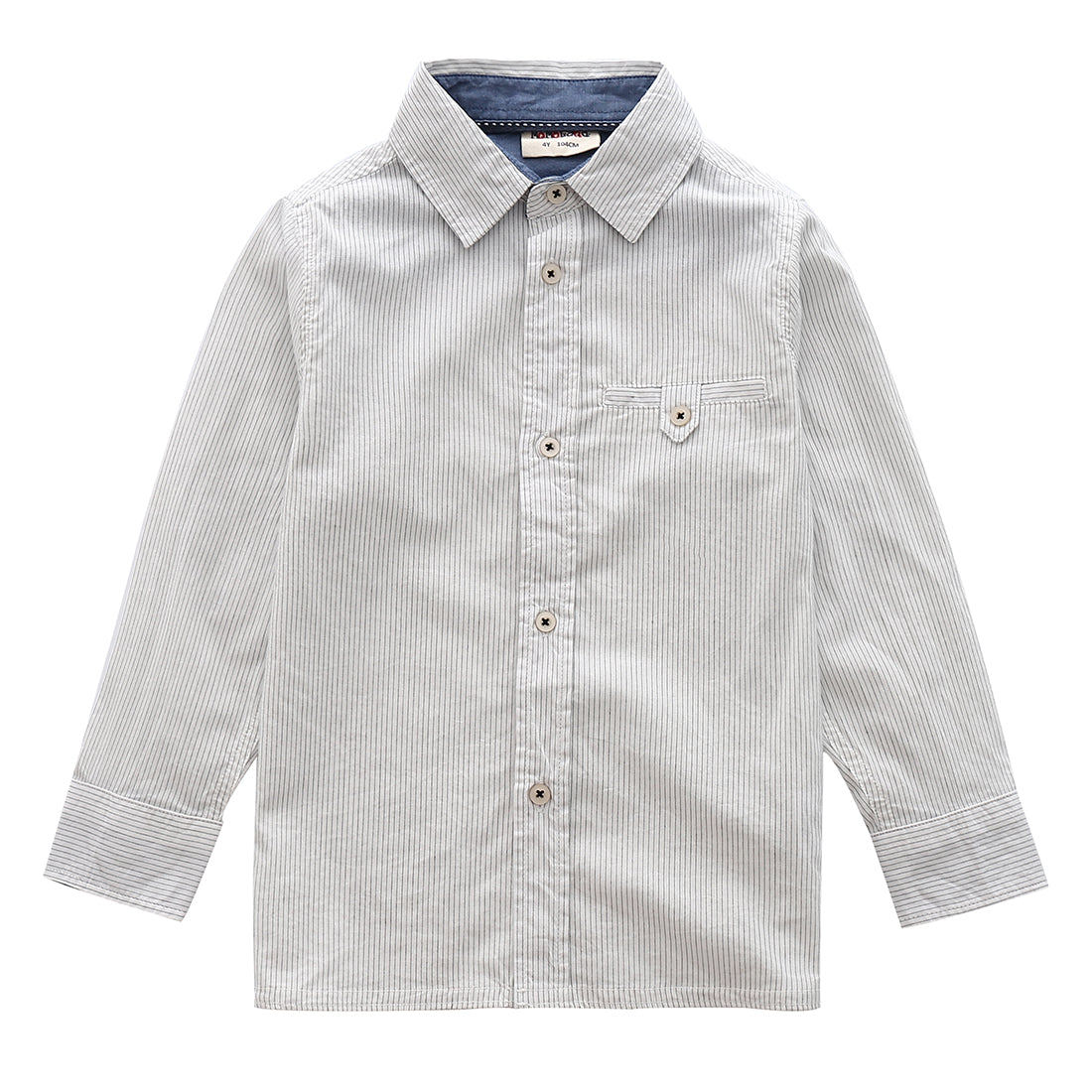toddler boy long sleeve grey stripes shirt front