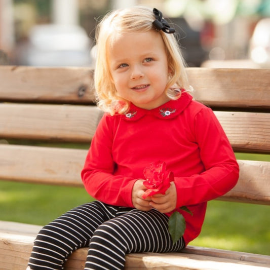 girl long sleeve red knitted blouse model